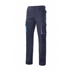 Pantalón bicolor multibolsillos con refuerzo de tejido Velilla 103004