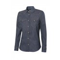 Camisa denim stretch manga larga mujer Velilla 405007S