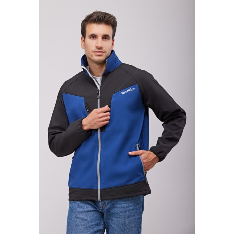 Chaqueta softshell hombre combinada, bies elástico y capucha. – Roc Neige