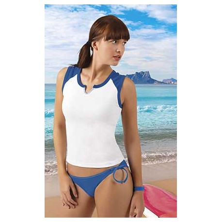 Camiseta Mujer Verano Sisas bicolor ajustada Valento SURF